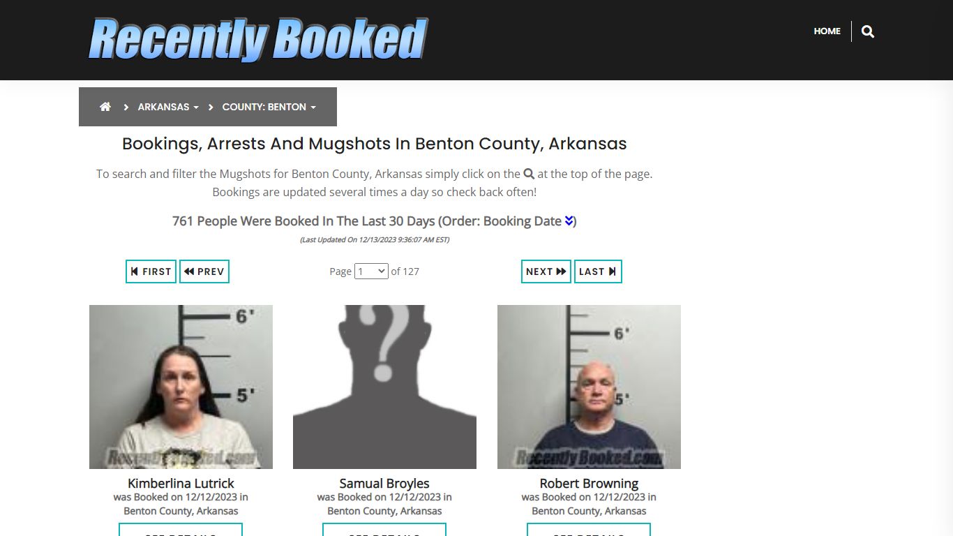 Bookings, Arrests and Mugshots in Benton County, Arkansas
